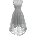 MuaDress 6006 Elegante Abendkleider Cocktailkleider Damenkleider Brautjungfernkleider aus Spitzen Knielange Rockabilly Ballkleid Rund Ausschnitt