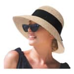 SIGGI Stroh Sommerhut mit Sonnen Shade für Damen schlaffer Strand Sonnenhut Breite Krempe