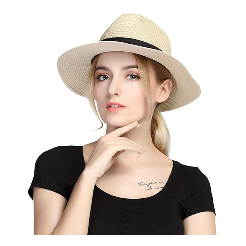 Taylormia Damen Panama Hut Strohhut faltbar Strand SonnenhĂĽt Sommer Fedora UPF 50 +