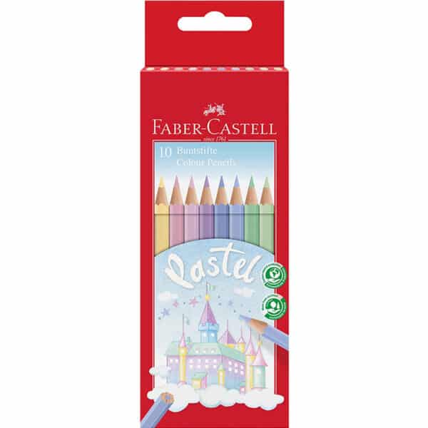 Faber Castell, Buntstift Pastell Farben, Metallic Farben, Radierbare Buntstifte mit Gummitip