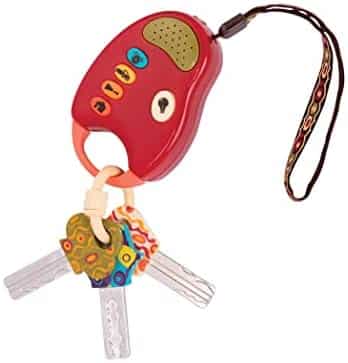 B. toys Funkeys Spielzeugschlüssel Rot für Kinder und Babys – Autoschlüssel Spielzeug mit Licht und Geräuschen Baby Spielzeug ab 10 Monaten