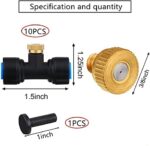 HUAZIZ 21 Stücke T-Stück Wasserrohr Verbinder mit Messing Nebeldüsen Bewässerungssystem Sprayer Sprinkler Sprühdüse T-Steckverbinder Kühlsystem Outdoor Misting System Zubehör – Bild 2