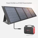Powkey Solarpanel Faltbar-Solarmodul für Tragbare Powerstation R100 mit handyladung - 40W Solarladegerät mit USB Anschluss,für Camping und Garten – Bild 2