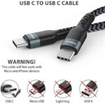 Nimaso USB C auf USB C 3.0 Kabel 2M,USB Typ C 60W 20V/3A Power Delivery Ladekabel USB C Schnellladekabel für iPad Pro 2021,MacBook Pro,Galaxy S20/S10/S21,Huawei P30,Google Pixel 3a/3,Xiaomi 9 – Bild 2