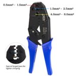 Qfun Crimpzange Kabelschuhe Set 27 Arten von Flachstecker Kabelschuhzange für 0,50-6,00 mm² Kabelhülsen , Grimpzange mit 700 Stück Kabelschuh Set, Quetschverbinder, Crimpzangen Krimpzange Crimp Zange – Bild 2