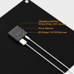 Powkey Solarpanel Faltbar-Solarmodul für Tragbare Powerstation R100 mit handyladung - 40W Solarladegerät mit USB Anschluss,für Camping und Garten – Bild 4