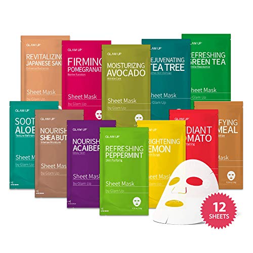 Sheet Mask von Glam Up Facial Sheet Mask BTS 12Combo-Die ultimative Supreme Kollektion für jeden Hautzustand Tägliche Hautprobleme Sheet Mask von Glam Up Facial Sheet Mask BTS 12Combo-Die ultimative Supreme Kollektion für jeden Hautzustand Tägliche Hautprobleme