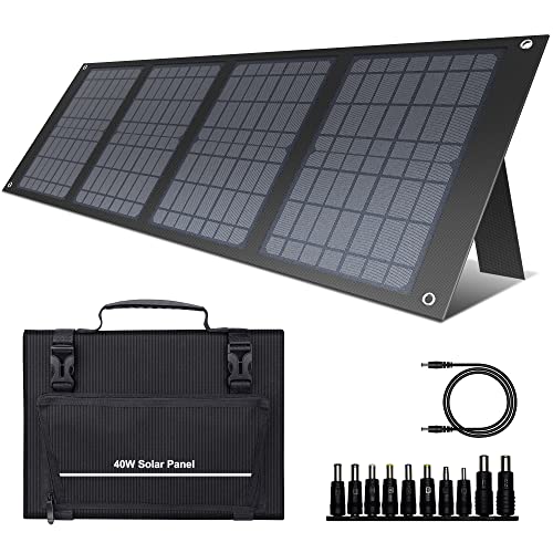 Powkey Solarpanel Faltbar-Solarmodul für Tragbare Powerstation R100 mit handyladung - 40W Solarladegerät mit USB Anschluss,für Camping und Garten Powkey Solarpanel Faltbar-Solarmodul für Tragbare Powerstation R100 mit handyladung - 40W Solarladegerät mit USB Anschluss,für Camping und Garten