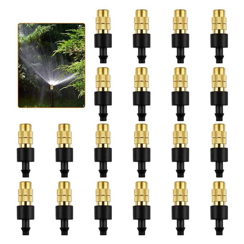 Heqishun 20 Stück Sprinkler Düse Messing Spühdüsen Nebeldüse Einstellbare Sprühdüsen Wasser Nebel Sprinkler für Gras Heqishun 20 Stück Sprinkler Düse Messing Spühdüsen Nebeldüse Einstellbare Sprühdüsen Wasser Nebel Sprinkler für Gras