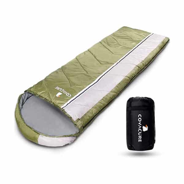 COVACURE Schlafsack Camping, Leicht, Kompakt, Wasserdicht, Warm für 4 Jahreszeiten Outdoor, 210 x 78 cm für Erwachsene & Kinder