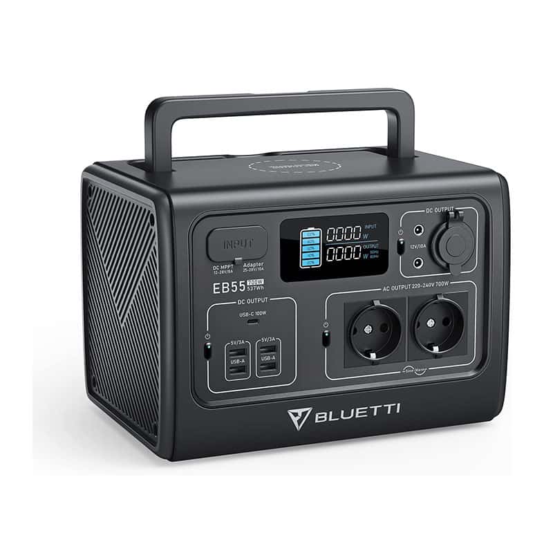 BLUETTI Tragbare Powerstation EB55, 537Wh LiFePO4 Batterie-Backup mit 2 700W AC Ausgängen (1400W Peak), 100W Type-C, Solar Generator für Outdoor Camping, Off-Grid, Blackout (Solar Panel Optional) BLUETTI Tragbare Powerstation EB55, 537Wh LiFePO4 Batterie-Backup mit 2 700W AC Ausgängen (1400W Peak), 100W Type-C, Solar Generator für Outdoor Camping, Off-Grid, Blackout (Solar Panel Optional)