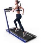GEARSTONE faltbares Elektro-Laufband 2 in 1, 1400 W Motor, 1-15 km/h mit 2 Sportmodi, Doppelanzeige und Touchscreen/Fernbedienung, integriertes Bluetooth, ideal für zu Hause und im Büro