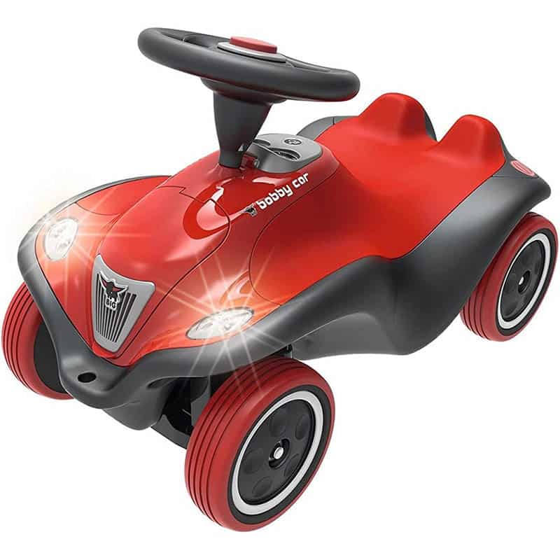 car2 BIG Bobby Car Next, Deluxe Variante, Kinderfahrzeug mit LED Front Scheinwerfer, Flüsterreifen und weichem Sitz, belastbar bis zu 50 kg, Rutschfahrzeug für Kinder ab 1 Jahr, Turquoise