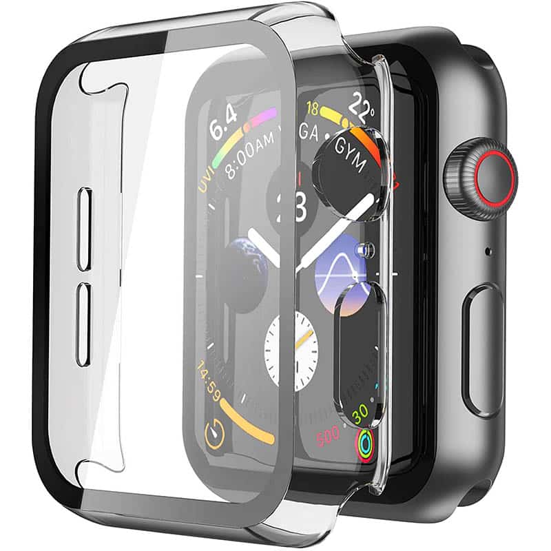 Misxi Transparent Hard Hülle Mit Glas Displayschutz Kompatibel mit Apple Watch Series 6 / SE/Serie 5 / Misxi Transparent Hard Hülle Mit Glas Displayschutz Kompatibel mit Apple Watch Series 6 / SE/Serie 5 /