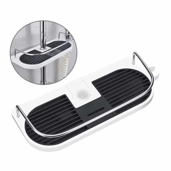 Hawsam Ohne Bohren Duschablage für die Duschstange, Badezimmer Dusche Rack Verstellbar Höhe, Für Duschstange mit Durchmesser von 19mm - 25mm
