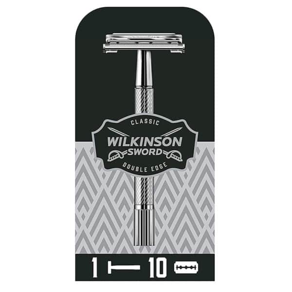 Wilkinson Sword Classic Vintage hochwertiger Rasierhobel inkl. 10 Doppelklingen aus Vollmetall, Für eine besonders exakte und schonende Rasur