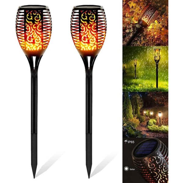 StillCool Solar Flammenlicht, IP65 Wasserdicht Solar Fackel Solarlampe Automatische Ein/Aus für Hinterhöfe, Gärten, Rasen Beleuchtung