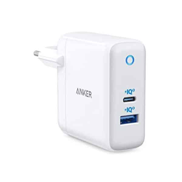Anker PowerPort+ Atom III Kompaktes 60W PIQ 3.0 & GaN Tech USB-C-Wandladegerät, Doppel-Port mit PIQ 2.0 USB-A und 45W USB-C, USB-C Laptops, Macbook, iPad Pro, iPhone, Galaxy, Pixel und mehr