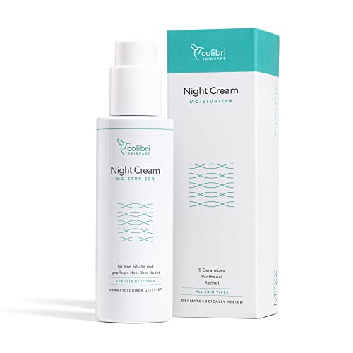 colibri skincare Nachtpflege mit Retinol und Hyaluron Serum - straffende Anti Aging Nachtcreme für Frauen und Männer - 80ml pflegende Gesichtscreme gegen Falten - Made in Germany colibri skincare Nachtpflege mit Retinol und Hyaluron Serum - straffende Anti Aging Nachtcreme für Frauen und Männer - 80ml pflegende Gesichtscreme gegen Falten - Made in Germany