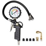 URAQT Luftdruckprüfer, Reifenfüller Reifendruckprüfer, 220 PSI-Reifenfüll-Messgerät Reifendruckmesser Multifunktion Luftdruckprüfer mit Ventil Kern Werkzeug, Kompressor Zubehör