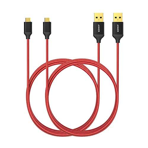 Anker Micro USB High Speed Sync und Ladekabel, rot, 1,8 m Länge, Packung von 2 Anker Micro USB High Speed Sync und Ladekabel, rot, 1,8 m Länge, Packung von 2