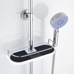 Hawsam Ohne Bohren Duschablage für die Duschstange, Badezimmer Dusche Rack Verstellbar Höhe, Für Duschstange mit Durchmesser von 19mm - 25mm – Bild 2