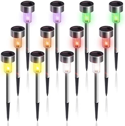 GIGALUMI LED Solarleuchten für Garten 12 Stück aus Edelstahl wasserdichte Solarlampe ideal für aussen, Terrasse, Rasen, Garten, Hinterhöfe und Wege GIGALUMI LED Solarleuchten für Garten 12 Stück aus Edelstahl wasserdichte Solarlampe ideal für aussen, Terrasse, Rasen, Garten, Hinterhöfe und Wege