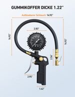 AstroAI 3-IN-1 Reifenfüller mit grossem Leuchtende Zifferblatt Reifenfüll-Messgerät(Manometer-Messbereich 0-12Bar 170 PSI) Reifendruckprüfer Luftdruckprüfer für Autos LKW Wohnwagen Transporter – Bild 7