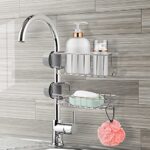 Katouigb Duschablage 2er-Set – Edelstahl, bohrfrei, rostfrei, passend für 18–27mm Duschstangen – Bild 7