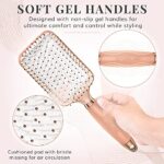 Haarbürsten Set 3 Tlg. - Rundbürste, Skelettbürste, Paddle Brush - Haarbürste ohne Ziepen - Ergonomischer Griff - Entwirrbürste - Detangler Bürste - Frauen Geschenk – Bild 5