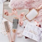 Haarbürsten Set 3 Tlg. - Rundbürste, Skelettbürste, Paddle Brush - Haarbürste ohne Ziepen - Ergonomischer Griff - Entwirrbürste - Detangler Bürste - Frauen Geschenk – Bild 4