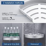 GERUIKE Duschablage Ohne Bohren,Duschregal Ohne Bohren, Duscheckregal, Duschkorb, Badregal, für Bad Küche Toilette, Aluminium, 2 Stück – Bild 2