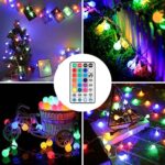 B-right RGB LED Lichterkette mit Strom – 100 bunte Globen, Fernbedienung, Innen & Aussen, für Weihnachten & Partys – Bild 3