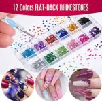 Nail Art Pinsel Set, FANDAMEI 15 Stücke Nagel Pinsel  5 Stücke Dotted Pen, 10 Rolle Streifenband Nägel, Strasssteine Nägel, Ultra Dünn Nagel Pailletten für Nagelkunst Maniküre Set – Bild 5
