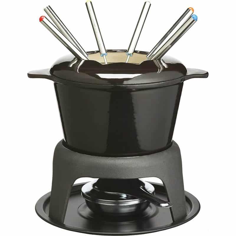 Kitchen Craft MasterClass Fleisch-/Käse-/Schokoladen-Fondue-Set aus Gusseisen, mit Sechs Edelstahlgabeln, 21 x 18 cm Kitchen Craft MasterClass Fleisch-/Käse-/Schokoladen-Fondue-Set aus Gusseisen, mit Sechs Edelstahlgabeln, 21 x 18 cm