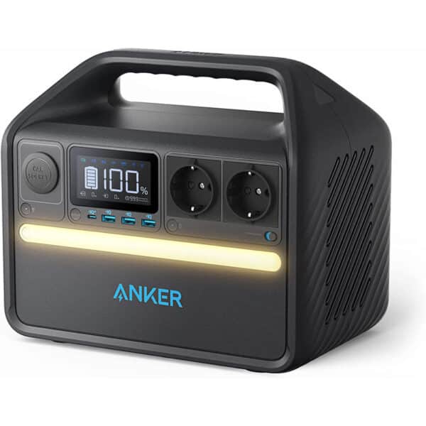 Anker 535 Kompakte Power Station, Tragbare Stromgenerator 512Wh 500W 7-Anschlüsse Stromerzeuger für Draussen, 2 AC-Anschlüsse, 60W USB-C PD Port, LED Licht für Camping, Stromausfall