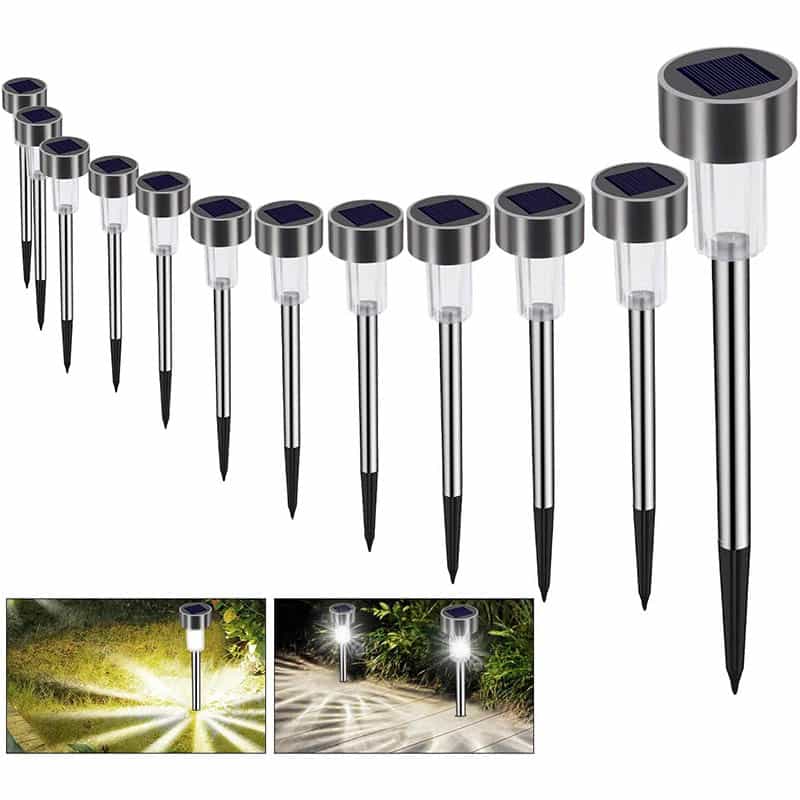 Solarleuchte Solar Gartenleuchte LED Wegleuchte Solarlampe 12 Stück Energiesparend IP65 Wasserdicht Edelstahl Ideal für Terrasse, Rasen, Garten Hofwege und Wege Solarleuchte Solar Gartenleuchte LED Wegleuchte Solarlampe 12 Stück Energiesparend IP65 Wasserdicht Edelstahl Ideal für Terrasse, Rasen, Garten Hofwege und Wege