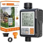 CROSOFMI Bewässerungscomputer Wasserzeitschaltuhr Garten Zeitschaltuhr Bewässerung,Grosses 3-Zoll-Display Regenverzögerung und Kindersicherung