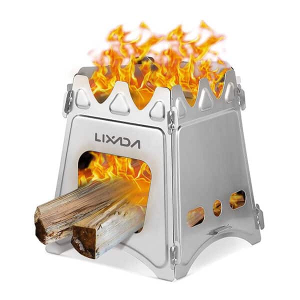 Lixada Campingkocher Holzofen Mini Holzvergaser Faltbar Tragbar Kompakt Hobo Kocher für Picknick BBQ Camping Wandern Reisen