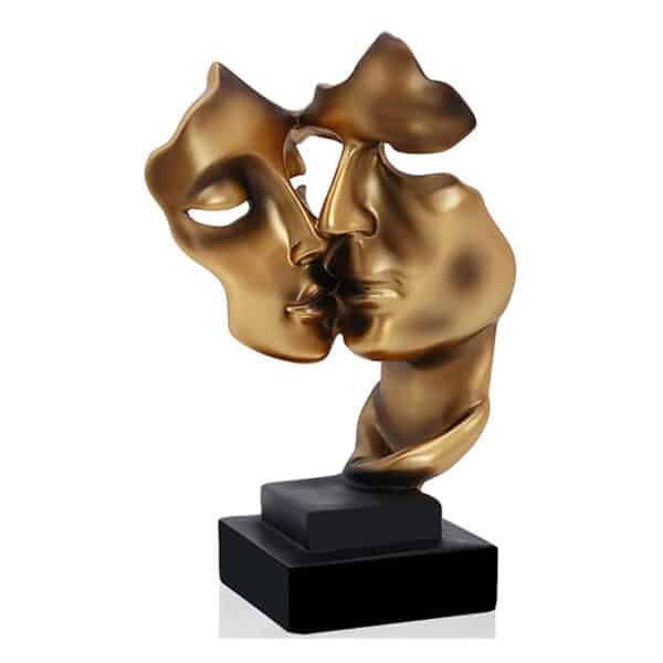 Uziqueif Skulptur Deko Stille Ist Eine Golden Abstrakte Kunst Statue Dekoration Wohnzimmer Büro Bar Café Eingang Statuen Und Skulpturen,Harz