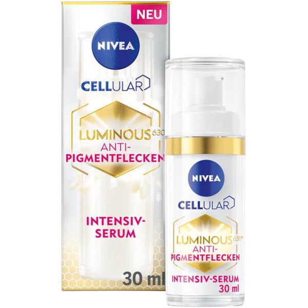 NIVEA Cellular Luminous 630 Anti-Pigmentflecken , aufhellendes Serum für einen ebenmässigen & strahlenden Teint, Gesichtspflege gegen Pigmentflecken