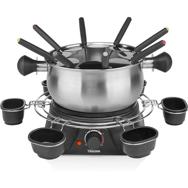 Tristar Fondue-Set mit 1,3L Fassungsvermögen – aus Edelstahl für bis zu 8 Personen