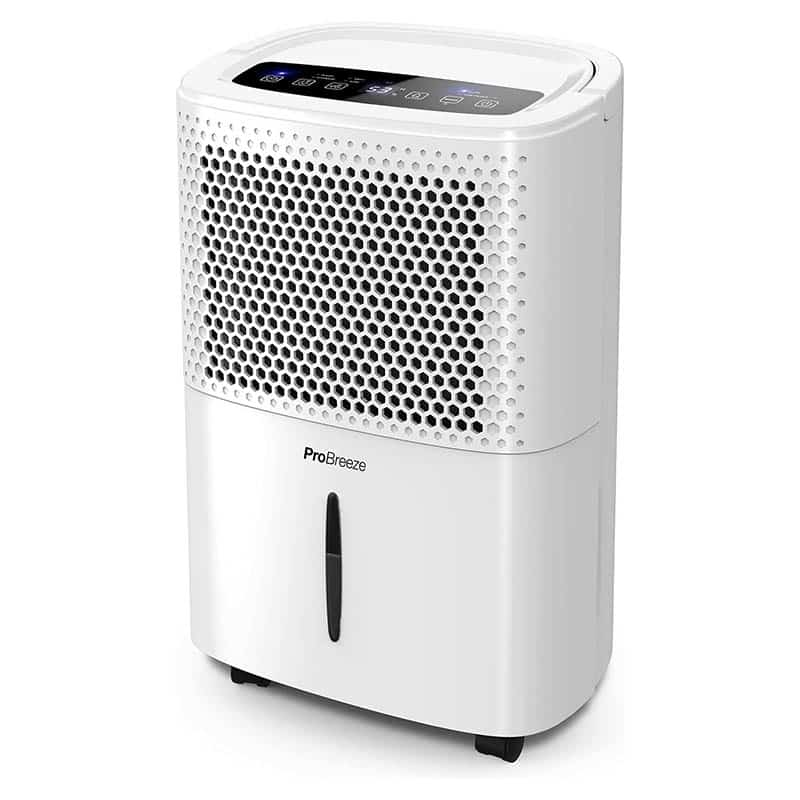 Pro Breeze Luftentfeuchter 12L in 24h Entfeuchtungsleistung - Raumgrösse ca. 120m³ (~20 m²) - mit 3 Betriebsarten, Digitalanzeige, Ablaufschlauch, Timer - Gegen Feuchtigkeit, Schimmel