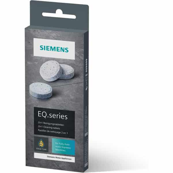 Siemens Reinigungstabletten TZ80001A, Kaffeeöl-Rückstände ideal entfernen, optimiert für das Reinigungsprogramm von Kaffeevollautomaten der Reihen EQ