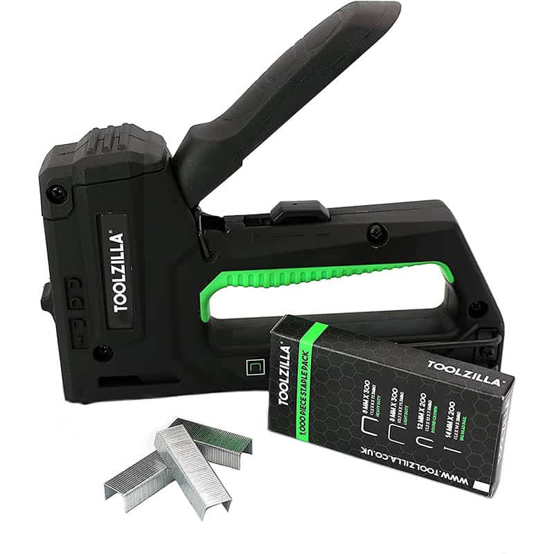 TOOLZILLA Handtacker - Nagelpistole für Polstermöbel, Holz, Drahtgitter, Kabel und DIY TOOLZILLA Handtacker - Nagelpistole für Polstermöbel, Holz, Drahtgitter, Kabel und DIY