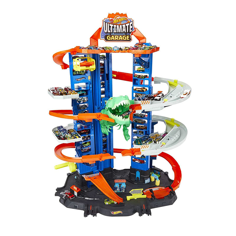 Hot Wheels, City Robo T Rex, MEGAcity Parkgarage mit T-Rex Angriff, mehrstöckig, Mehrspieler-Modus, Platz für +100 Fahrzeuge im Massstab 1:64, Spielzeug Geschenkidee für Kinder ab 3 Jahren Hot Wheels, City Robo T Rex, MEGAcity Parkgarage mit T-Rex Angriff, mehrstöckig, Mehrspieler-Modus, Platz für +100 Fahrzeuge im Massstab 1:64, Spielzeug Geschenkidee für Kinder ab 3 Jahren