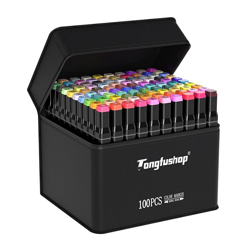 TongfuShop, Farbige Marker Set, Graffiti Pens, Marker Stift Set Doppelspitze Textmarker, für Studenten Manga Kunstler Sketch Marker Stifte Set TongfuShop, Farbige Marker Set, Graffiti Pens, Marker Stift Set Doppelspitze Textmarker, für Studenten Manga Kunstler Sketch Marker Stifte Set