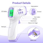 Fieberthermometer Kontaktlos KKmier Infrarotes Medizinisches Stirnfieberthermometer Digitales Temperaturmessgerät Genaue Messung für Kinder und Erwachsene – Bild 2