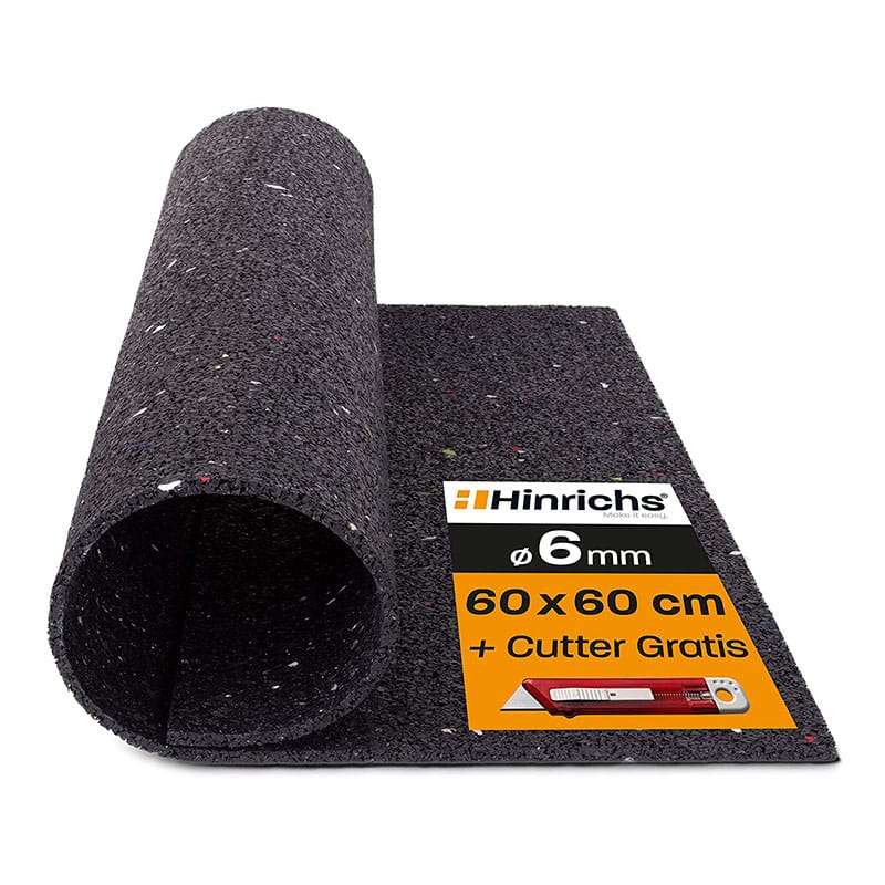 Hinrichs Antivibrationsmatte für Waschmaschinen, Gummimatte, Zuschneidbare Dämmmmatte als Waschmaschinenunterlage - 60 x 60 cm Rubber Mat Hinrichs Antivibrationsmatte für Waschmaschinen, Gummimatte, Zuschneidbare Dämmmmatte als Waschmaschinenunterlage - 60 x 60 cm Rubber Mat