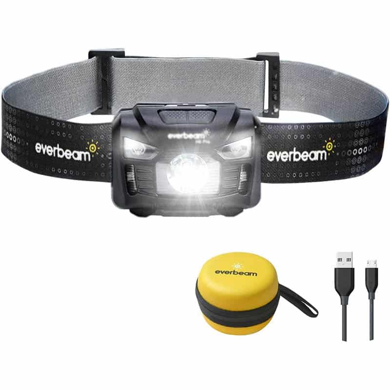 Everbeam H6 Pro LED Stirnlampe mit Bewegungssensor, 650 Lumen, 30 Stunden Laufzeit, 1200 mAh Akku, wiederaufladbar, wasserdicht, USB-Kopflampe, Taschenlampe, für Camping, Wandern, Angeln, Handwerker Everbeam H6 Pro LED Stirnlampe mit Bewegungssensor, 650 Lumen, 30 Stunden Laufzeit, 1200 mAh Akku, wiederaufladbar, wasserdicht, USB-Kopflampe, Taschenlampe, für Camping, Wandern, Angeln, Handwerker